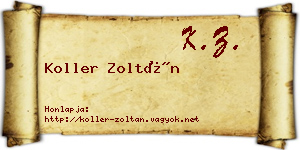 Koller Zoltán névjegykártya