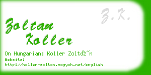 zoltan koller business card